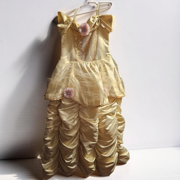 Disney Other - DISNEY BELLE Gold Satin & Tulle Princess Costume Dress. Size 7/8.
